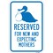 Signmission Reserved For New And Expecting Mothers With Symbol Aluminum, 18" L, 12" H, A-1218-25096 A-1218-25096 - alternate 1
